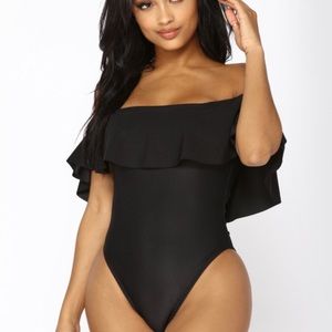 Fashion nova flounce with it one piece swim